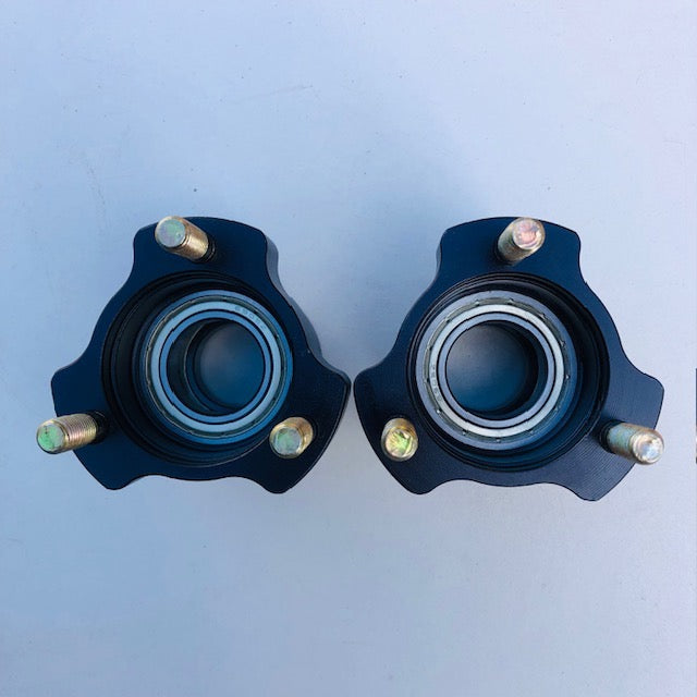 Pair Oke BLACK 55mm Long Wheel Hub with 25mm ID Bearings
