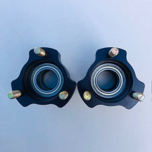 Pair Oke BLACK 55mm Long Wheel Hub with 25mm ID Bearings